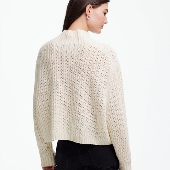 Madewell Pointelle-Stitch Mockneck Sweater heather ivory - Picture 3 of 5